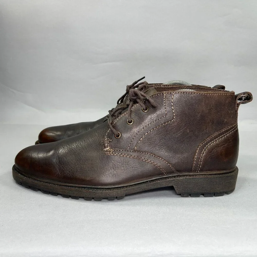 Dockers Chukka Boots Men's‎ Size 10.5 Brown Leather Waterproof Casual Shoes